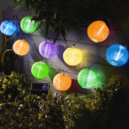 Szolár Lampion Fényfüzér LED | 10 db, színes